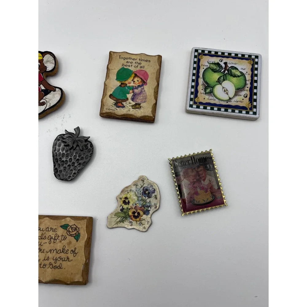 Vintage Decorative Magnet Lot Inspirational Animals Art 10 Piece Set